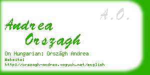 andrea orszagh business card